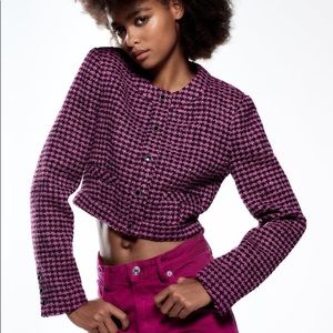 TEXTURED CROPPED JACKET